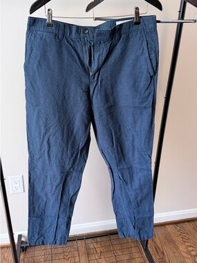Gap Men's Navy Casual Chinos Pants, linen cotton blend 34x30
